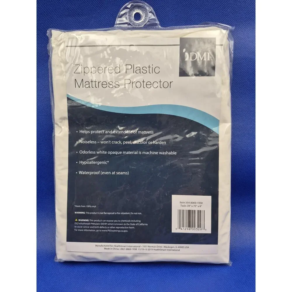 Zippered Plastic Twin Mattress Protector Hypoallergenic Waterproof DMI